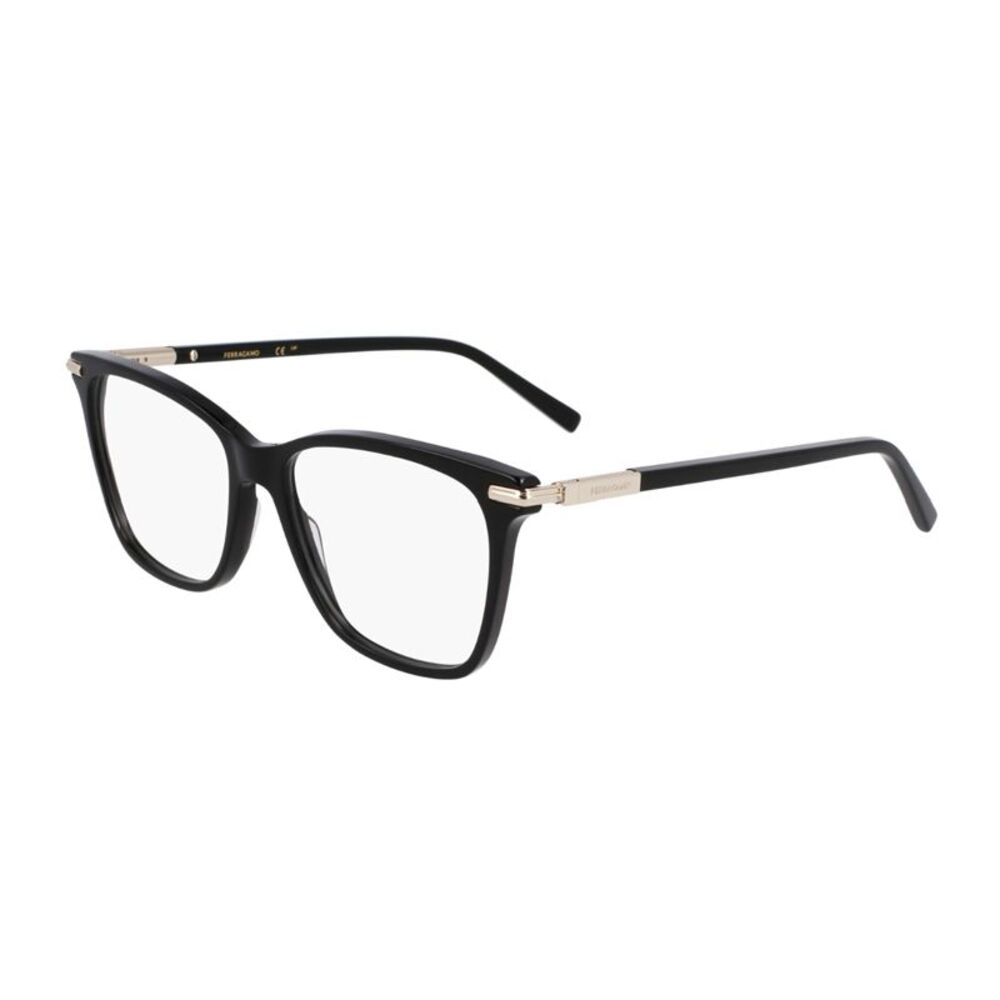 Salvatore Ferragamo Eyeglasses Square Full Rim, Black Frame and Clear Demo Lens
